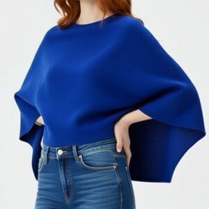 Simply Southern Royal Blue Knit Poncho